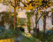 华金索罗利亚巴斯蒂达 - Old garden of the Alcazar in Seville